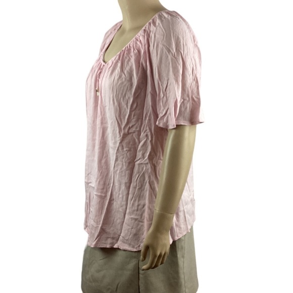 Ellos Top Size 28 Pink Short Sleeve - Picture 4 of 7